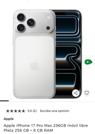 iPhone 17 Pro Max 256GB Plata