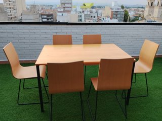 Mesa y 6 Sillas Madera/acero