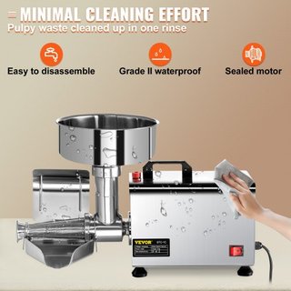 Esterilizador de Tomates Eléctrico 370W Máquina de Molienda de Tomates Fabricante de Salsa de Tomate de Acero Inoxidable Motor de Cobre Puro Fabricante de Salsa de Tomate 90-160 KG Por Hora para C...