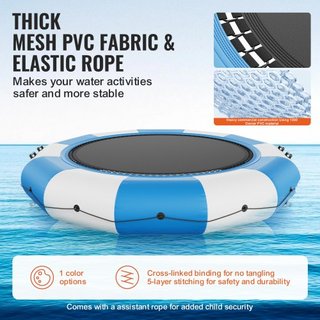 Bouncer de Agua Inflable, Trampolín Recreativo de Agua de 13 pies, Plataforma de Salto Portátil con Escalera de 3 Pasos y Bomba de Aire Eléctrica, Rebotador Flotante para Niños y Adultos para Pisc...