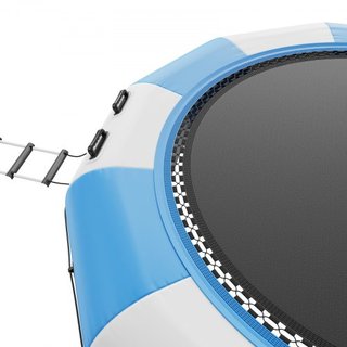 Bouncer de Agua Inflable, Trampolín Recreativo de Agua de 13 pies, Plataforma de Salto Portátil con Escalera de 3 Pasos y Bomba de Aire Eléctrica, Rebotador Flotante para Niños y Adultos para Pisc...