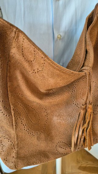 Bolso Hobo Serraje Marrón + Correa adicional