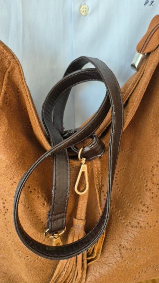 Bolso Hobo Serraje Marrón + Correa adicional