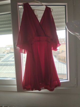Vestido fiesta corto rosa