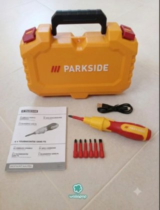 Destornillador Parkside 4V con accesorios