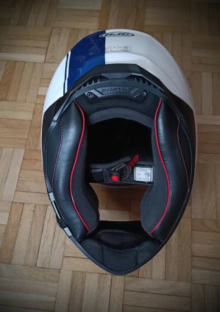 Casco Integral Moto HJC Blanco y Azul