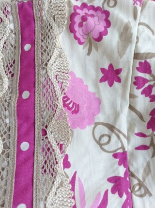 Vestido Gitana Beige y Rosa Talla Única
