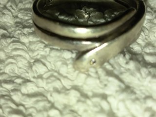 Anillo Plata 925 Serpiente Cristal