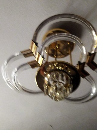 Lámpara Vintage Cristal y Metal Dorada