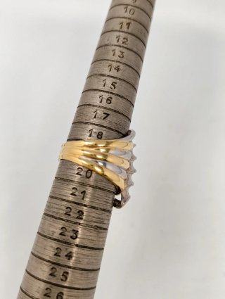 Anillo Oro 18kt Tiras Bicolor