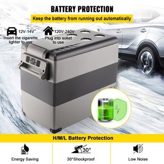 Frigorifero da Auto 55L Compressore Mini Congelatore Portatile per Auto, Veicoli, Camion, RV, Barche - Mini Raffreddatore Elettrico per Guida, Viaggi, Pesca, Uso Domestico ed Esterno