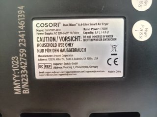 Freidora de aire Cosori DUAL BLAZE 6.4