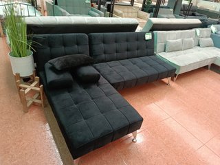 Sofá Cama Chaise Longue Keren XS 198cm Negro/Gris