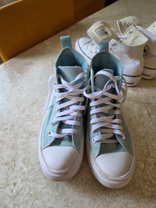 Converse Botas Altas Color Teal y Blanco