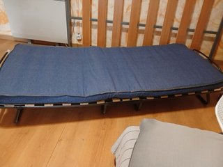 Cama Plegable Azul y Marrón
