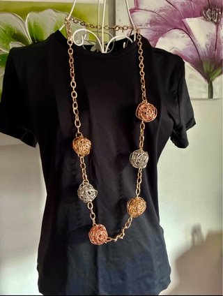 Collana lunga acciaio oro/argento