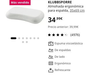 Almohada Ikea Klubbsporre 35x69cm