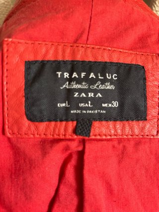 Cazadora Piel Roja Zara