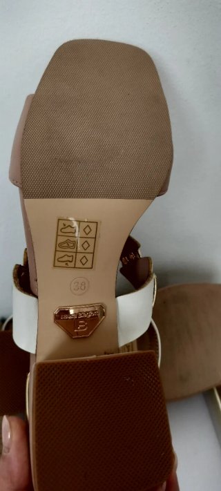 Sandali Laura Biagiotti Beige/Bianco Tg 38