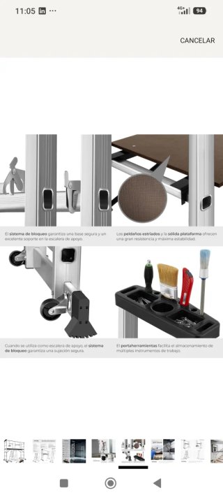 Escalera Tectake Andamio Tijera Multiusos