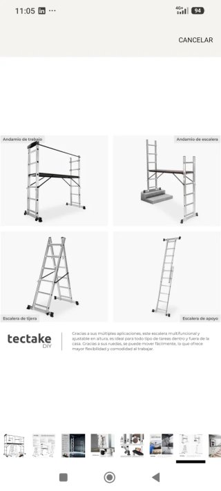 Escalera Tectake Andamio Tijera Multiusos