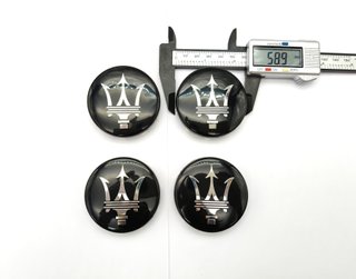 4 Tapas Llantas Maserati 59mm Negro