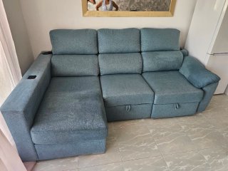 Sofá Cama 3 Plazas Chaise Longue Bluetooth