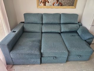 Sofá Cama 3 Plazas Chaise Longue Bluetooth