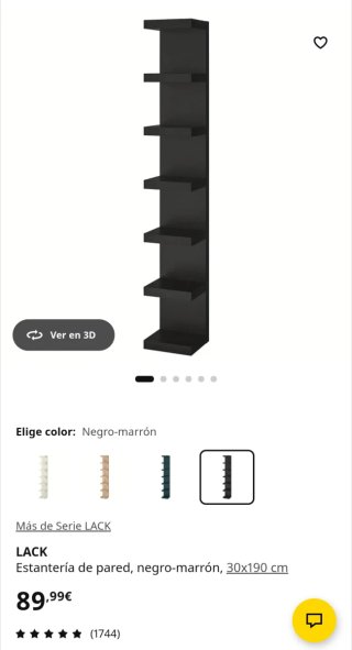 Estantería de pared IKEA LACK, madera negra