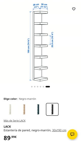 Estantería de pared IKEA LACK, madera negra