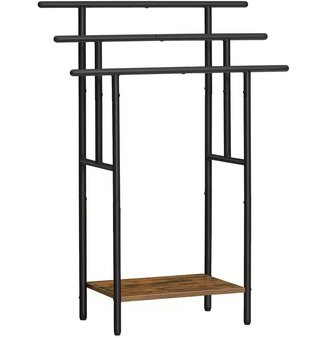 Portasciugamani con mensola in legno