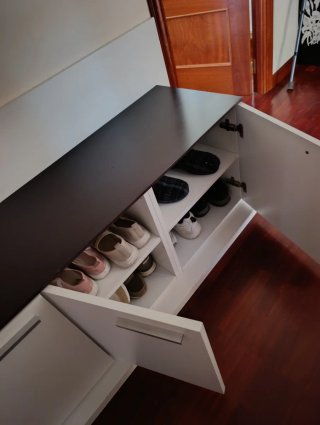 Mueble entrada zapatero y espejo (Incluye cogines)