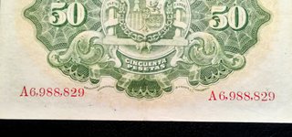 Billete 50 pesetas del año 1906.