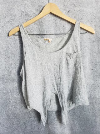 Camiseta Tirantes Crop Gris Bizzbee Talla Única