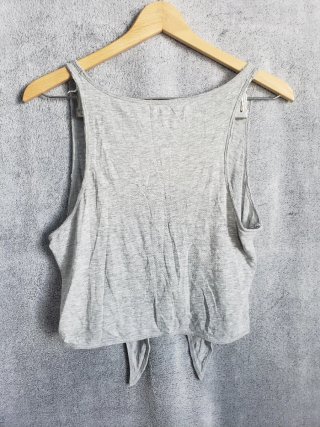 Camiseta Tirantes Crop Gris Bizzbee Talla Única