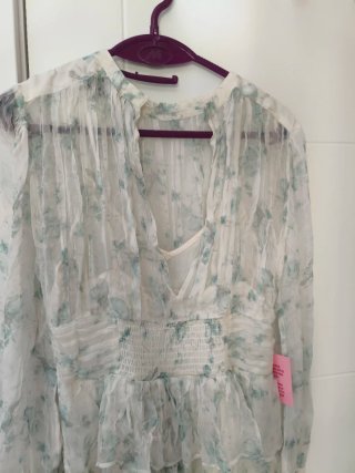 Vestido Pedro del Hierro floral blanco y verde
