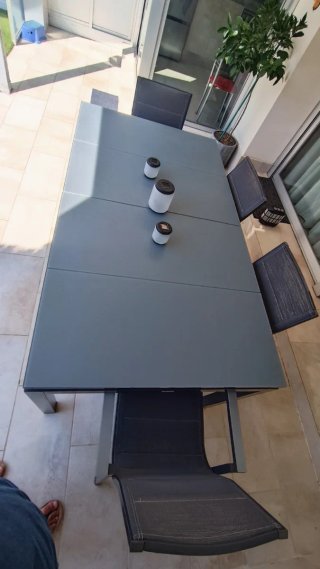 Mesa y 4 Sillas de Jardín Cristal/Metal.