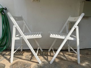 2 Sillas Plegables Blancas Madera