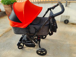 Carrito Bebé Jane 3 en 1 Rojo/Gris