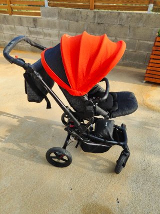Carrito Bebé Jane 3 en 1 Rojo/Gris