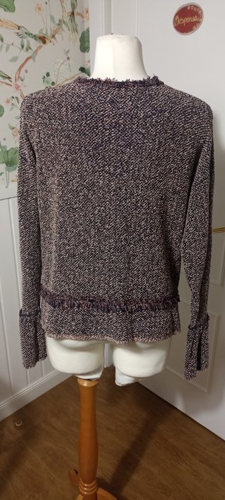 Chaqueta tweed con flecos