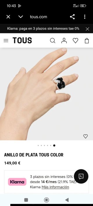 Anillo Tous Plata y Onix Original