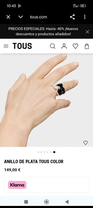 Anillo Tous Plata y Onix Original