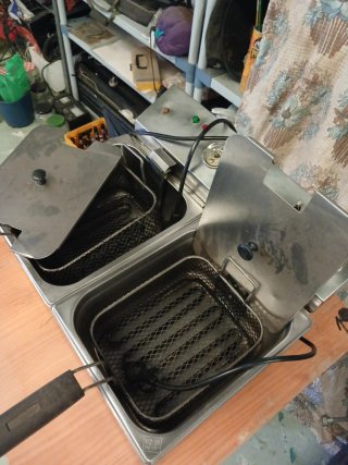 Freidora industrial doble acero inox