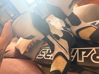 Botas de moto talla 43 blancas y negras