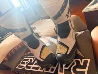 Botas de moto talla 43 blancas y negras