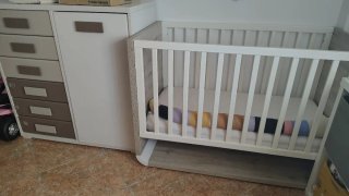 Cuna + Colchón + Cómoda Infantil