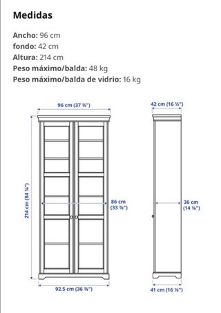 Vitrina alacena aparador de cristal. IKEA LIATORP.