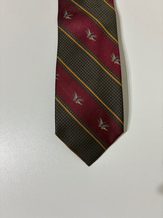 Corbata de seda con estampado de aves 100% seda