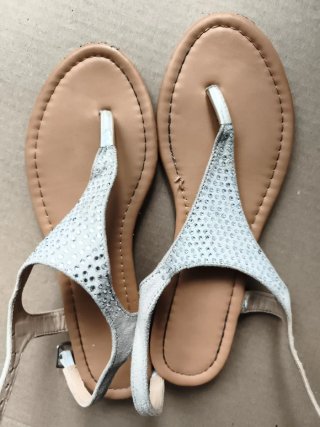 Sandalias vestir plateadas talla 38